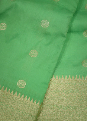 Green Kanjivaram Silk Saree With Blouse Piece - Indian Silk House Agencies