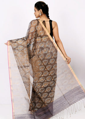 Slate Pure Matka Silk Saree With Blouse Piece - Indian Silk House Agencies