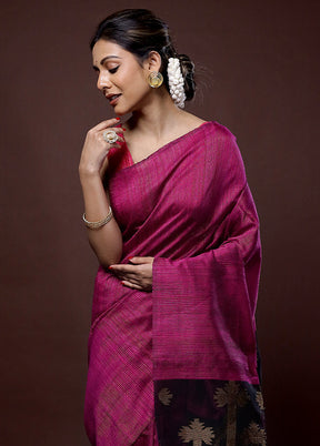 Pink Matka Pure Silk Saree With Blouse Piece - Indian Silk House Agencies