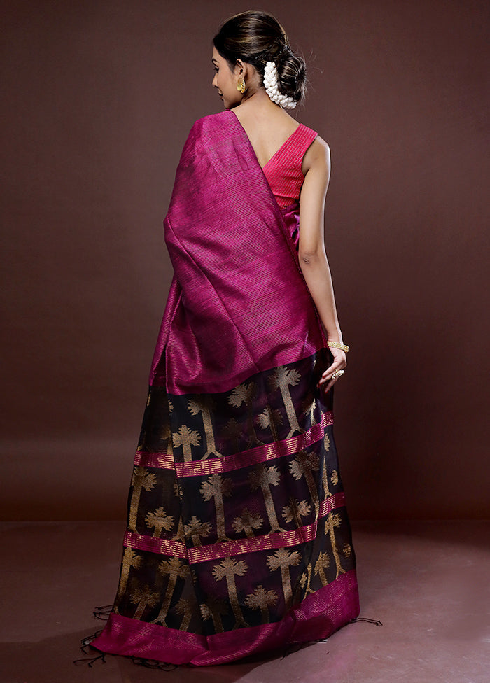 Pink Matka Pure Silk Saree With Blouse Piece - Indian Silk House Agencies