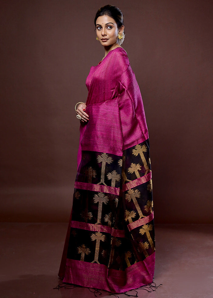 Pink Matka Pure Silk Saree With Blouse Piece - Indian Silk House Agencies