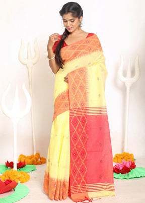 Yellow Matka Silk Saree With Blouse Piece - Indian Silk House Agencies