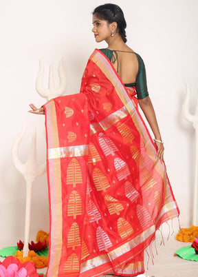 Red Matka Silk Saree With Blouse Piece - Indian Silk House Agencies