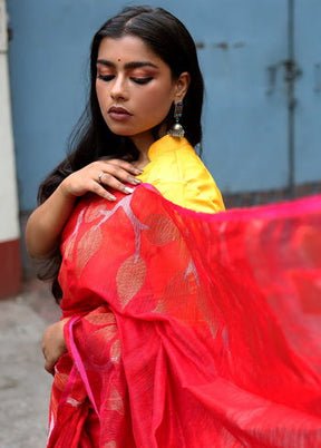 Red Matka Silk Saree With Blouse Piece - Indian Silk House Agencies