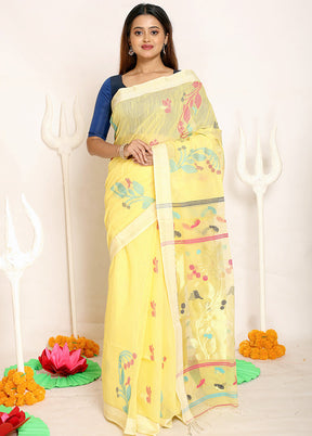 Light Yellow Matka Silk Saree With Blouse Piece - Indian Silk House Agencies