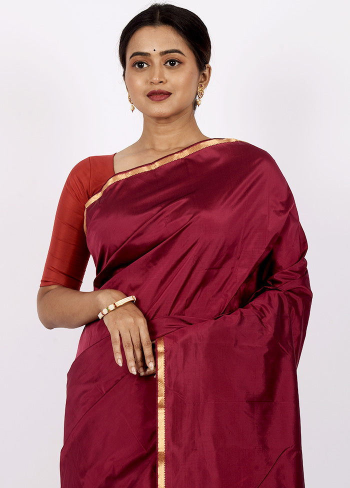 Onion Pink Kanjivaram Silk Saree With Blouse Piece - Indian Silk House Agencies