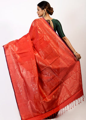 Red Pure Kanjivaram Saree With Blouse Piece - Indian Silk House Agencies