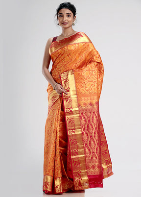 Yellow Pure Kanjivaram Silk Saree With Blouse Piece - Indian Silk House Agencies