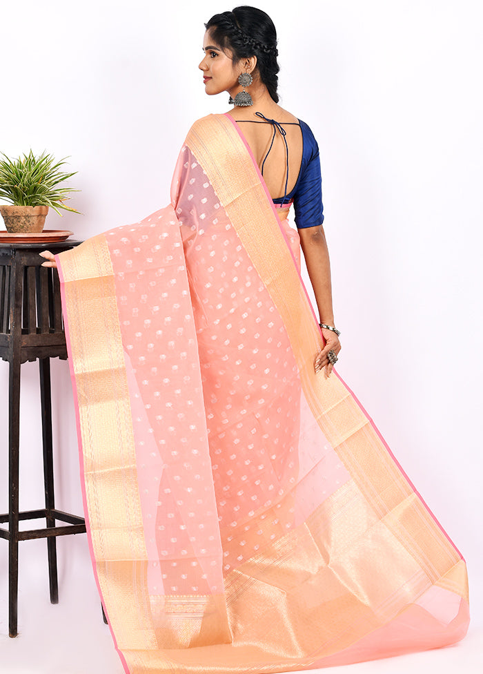 Pink Kora Silk Saree With Blouse Piece - Indian Silk House Agencies