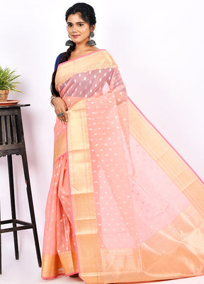 Pink Kora Silk Saree With Blouse Piece - Indian Silk House Agencies