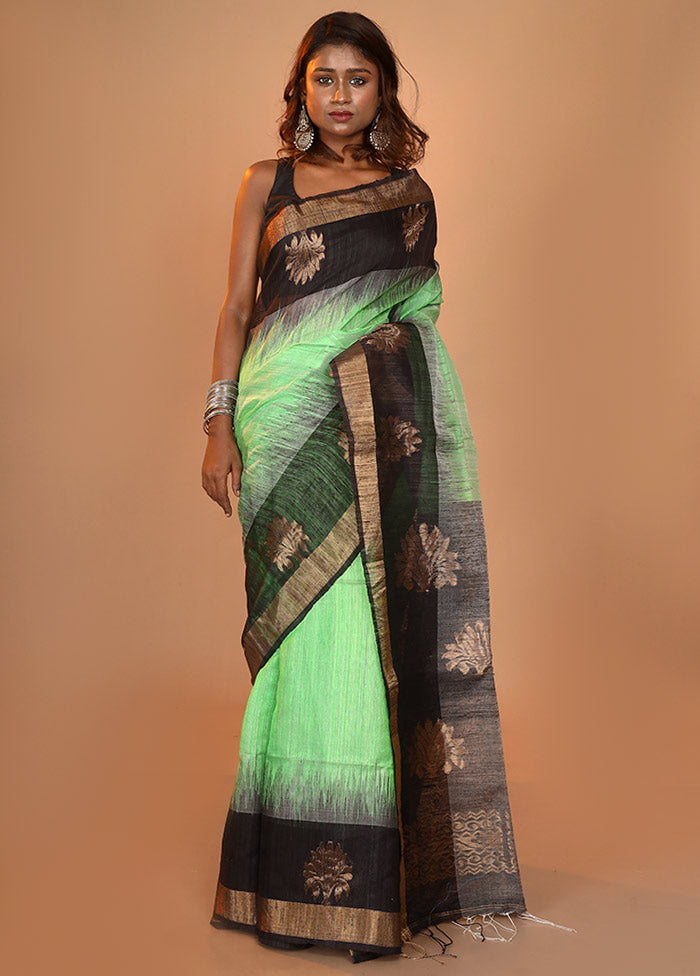 Green Matka Silk Saree With Blouse Piece - Indian Silk House Agencies