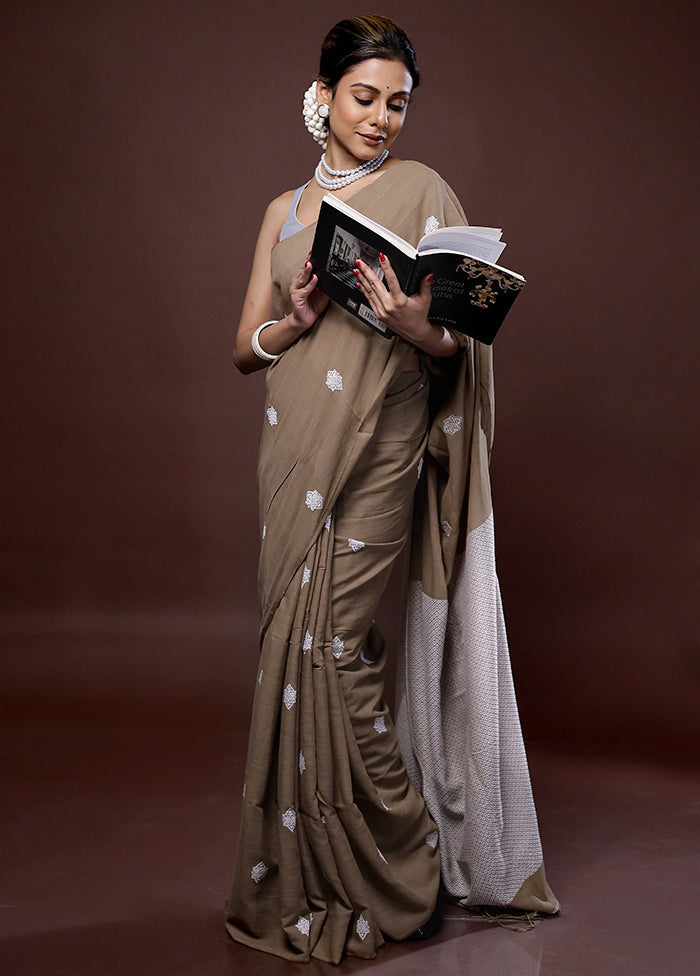 Brown Matka Silk Saree With Blouse Piece - Indian Silk House Agencies