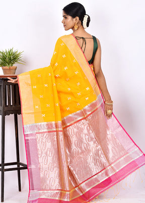 Yellow Matka Silk Saree With Blouse Piece - Indian Silk House Agencies