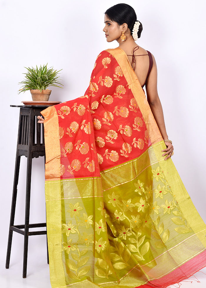 Red Matka Silk Saree With Blouse Piece - Indian Silk House Agencies