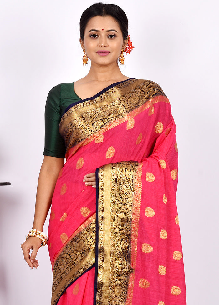 Pink Dupion Silk Saree With Blouse Piece - Indian Silk House Agencies