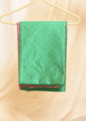 Green Banarasi Pure Silk Handloom Saree With Blouse - Indian Silk House Agencies