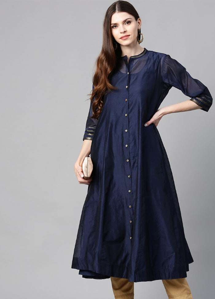 Indigo Pure Readymade Chanderi Kurti