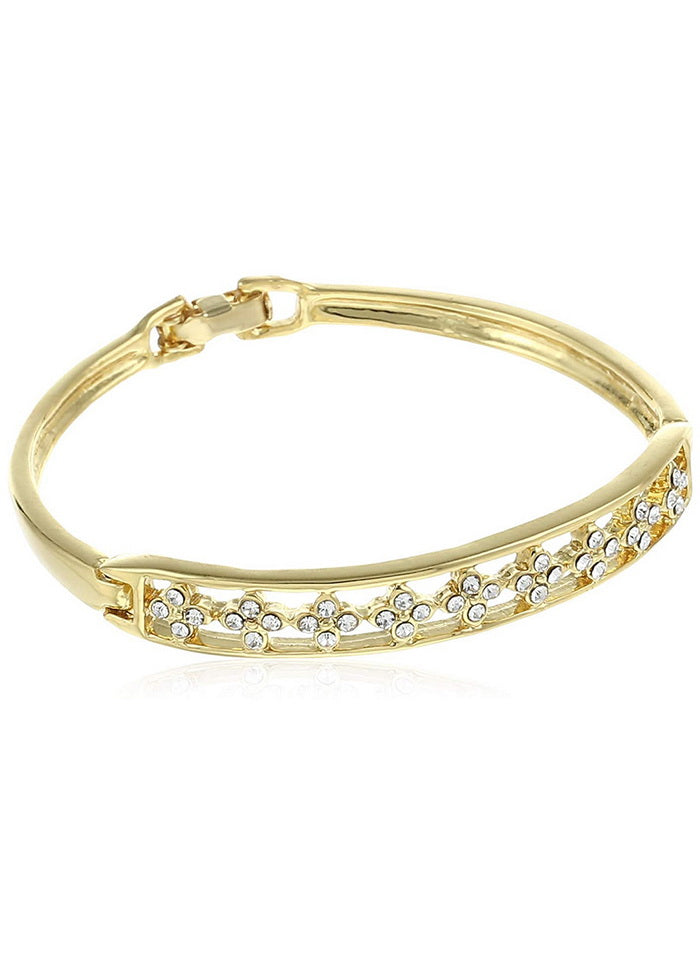 Estele Gold Plated Floral Rivet Bracelet - Indian Silk House Agencies