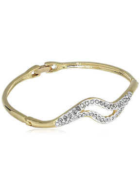 Estele Diamond Fashionable Curved Bracelet - Indian Silk House Agencies