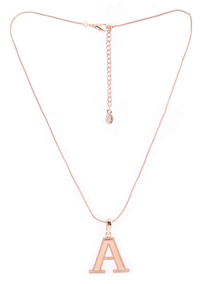 Rose Gold Plated Attractive A Designer Pendant - Indian Silk House Agencies