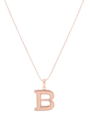 Rose Gold Plated Beautiful B Pendant - Indian Silk House Agencies