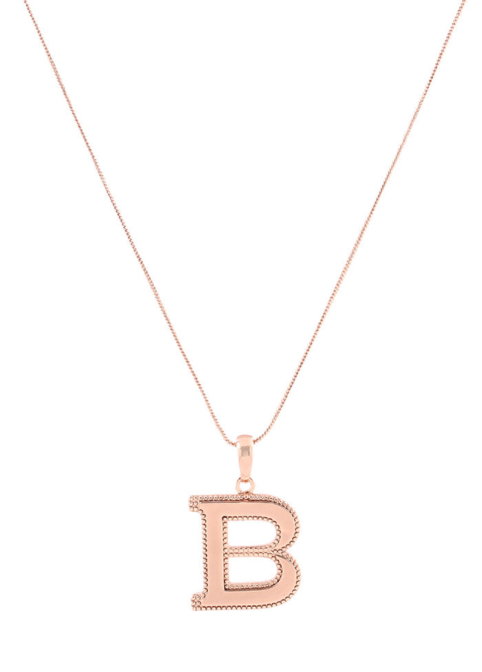 Rose Gold Plated Beautiful B Pendant - Indian Silk House Agencies