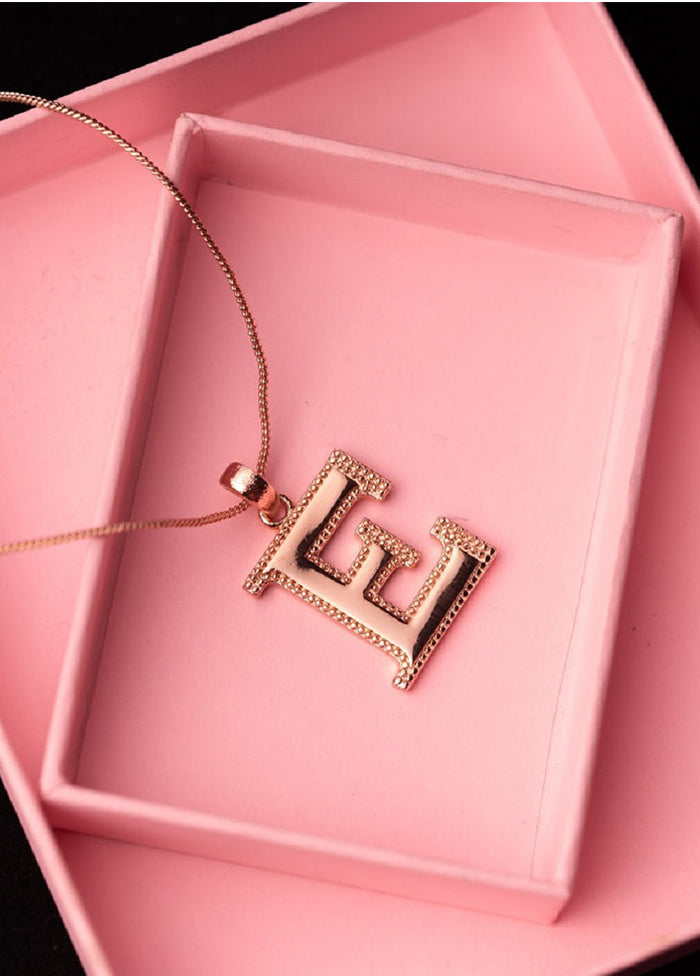 Rose Gold Plated Elegant E Pendant - Indian Silk House Agencies