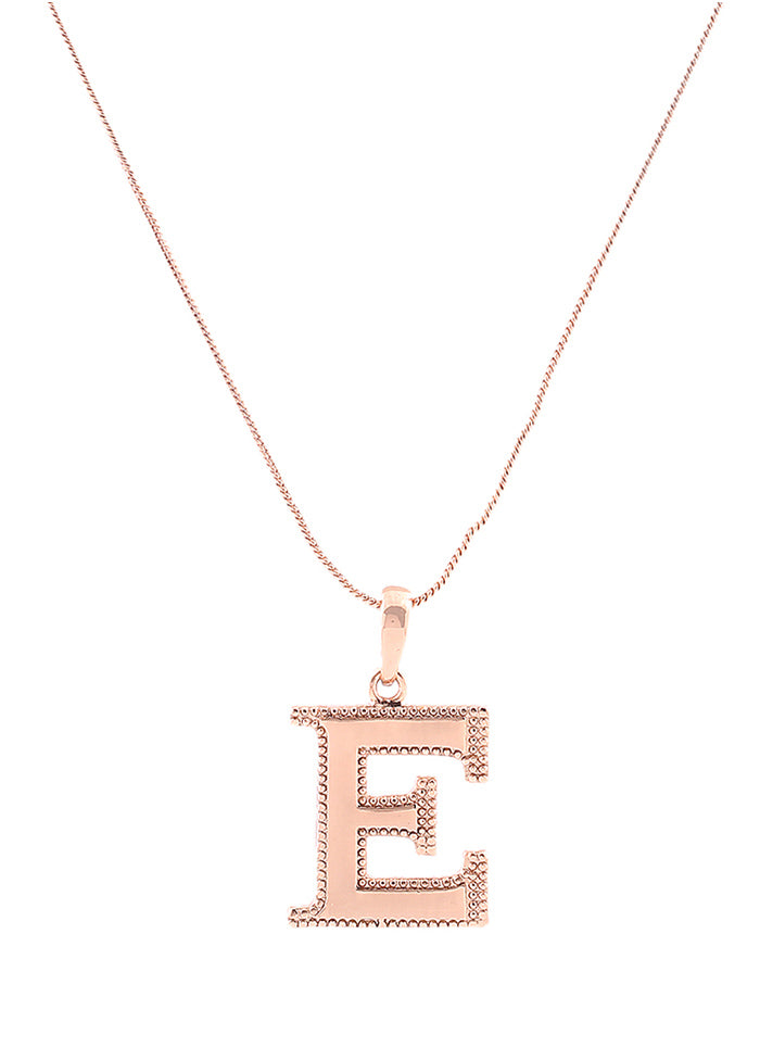 Rose Gold Plated Elegant E Pendant - Indian Silk House Agencies