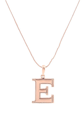 Rose Gold Plated Elegant E Pendant - Indian Silk House Agencies