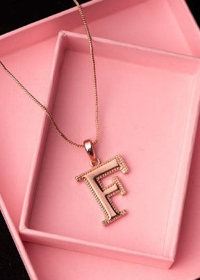 Rose Gold Plated Fascinating F Pendant - Indian Silk House Agencies