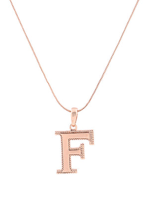 Rose Gold Plated Fascinating F Pendant - Indian Silk House Agencies