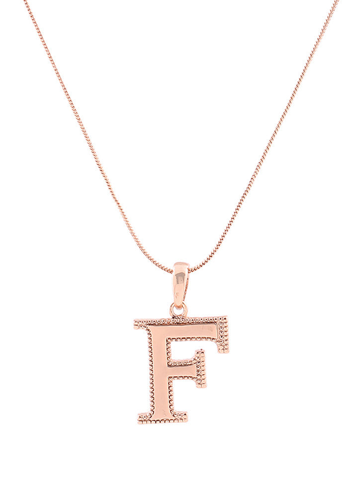 Rose Gold Plated Fascinating F Pendant - Indian Silk House Agencies