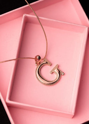 Rose Gold Plated Gorgeous G Pendant - Indian Silk House Agencies