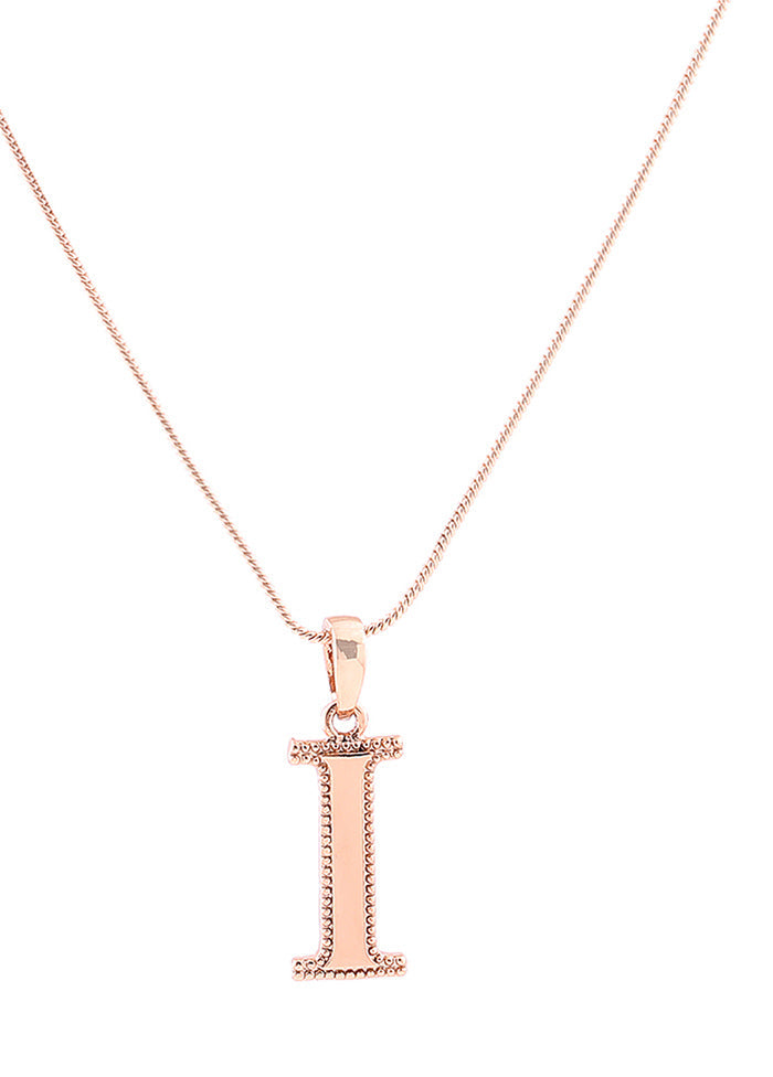 Rose Gold Plated Impressive I Pendant - Indian Silk House Agencies