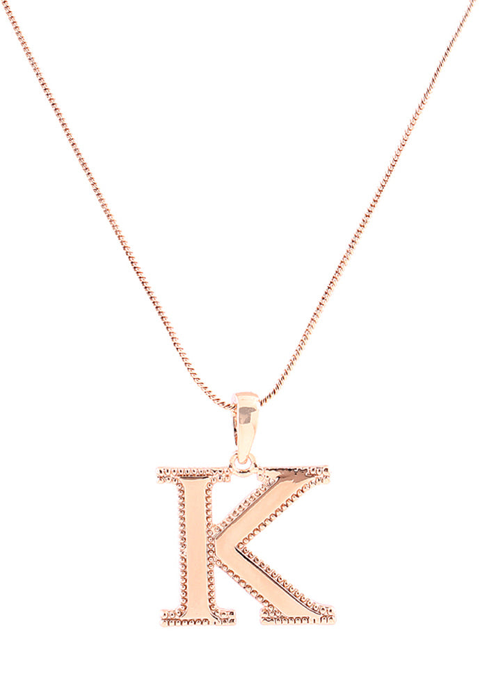 Rose Gold Plated Kindly K Pendant - Indian Silk House Agencies