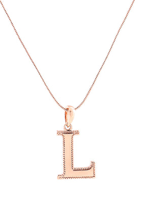 Rose Gold Plated Lovely L Pendant - Indian Silk House Agencies