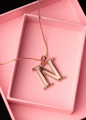 Rose Gold Plated Noble N Pendant - Indian Silk House Agencies