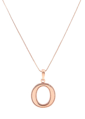 Rose Gold Plated Obedient O Pendant - Indian Silk House Agencies