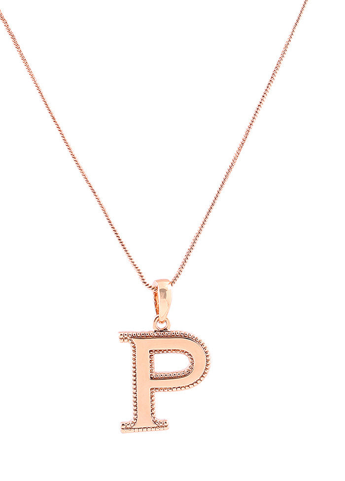 Rose Gold Plated Pleasant P Pendant - Indian Silk House Agencies