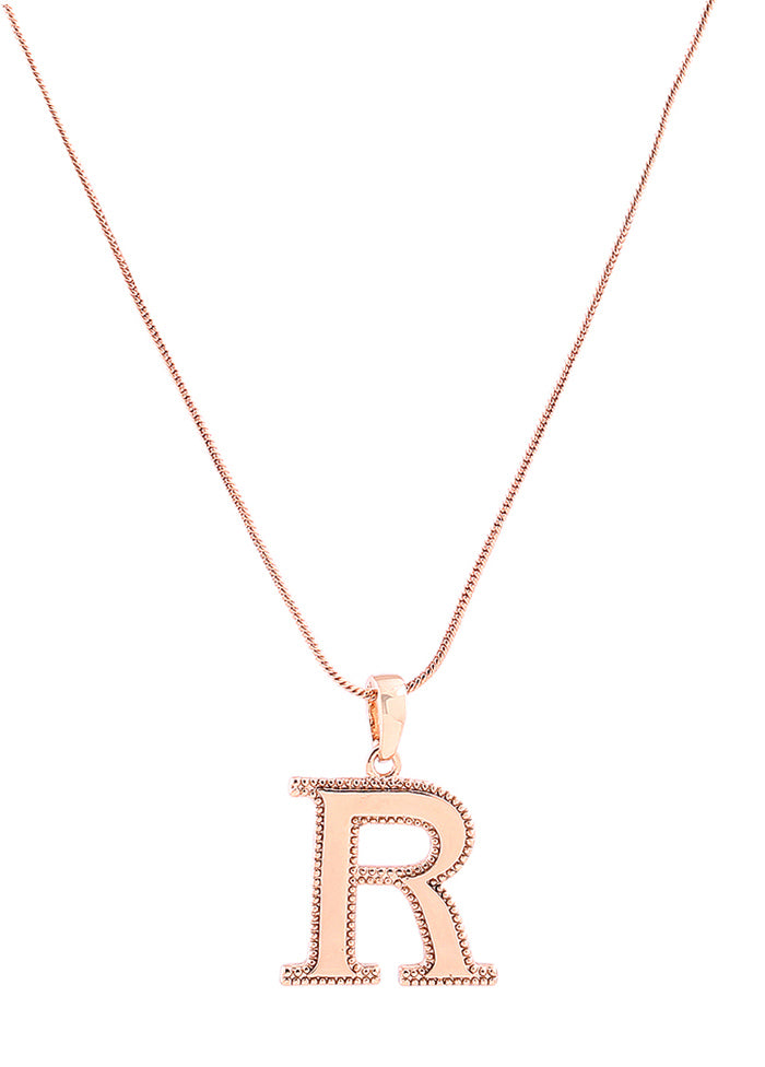 Rose Gold Plated Ravishing R Pendant - Indian Silk House Agencies