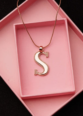 Rose Gold Plated Splendid S Pendant - Indian Silk House Agencies