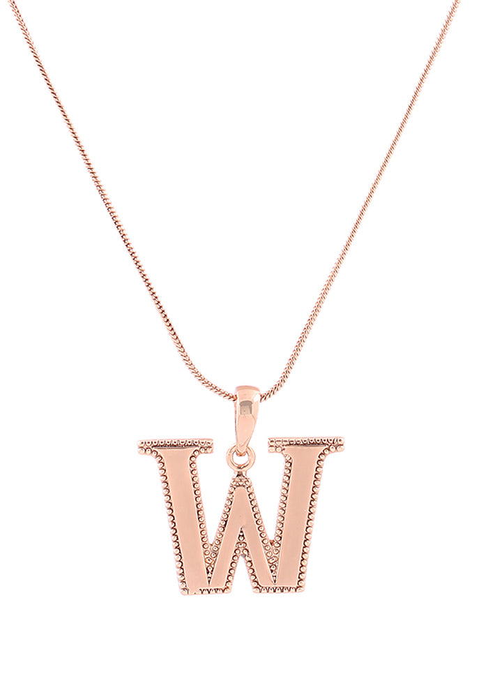 Rose Gold Plated Wonderful W Alphabet Pendant - Indian Silk House Agencies