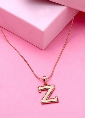 Rose Gold Plated Zesty Z Alphabet Pendant - Indian Silk House Agencies