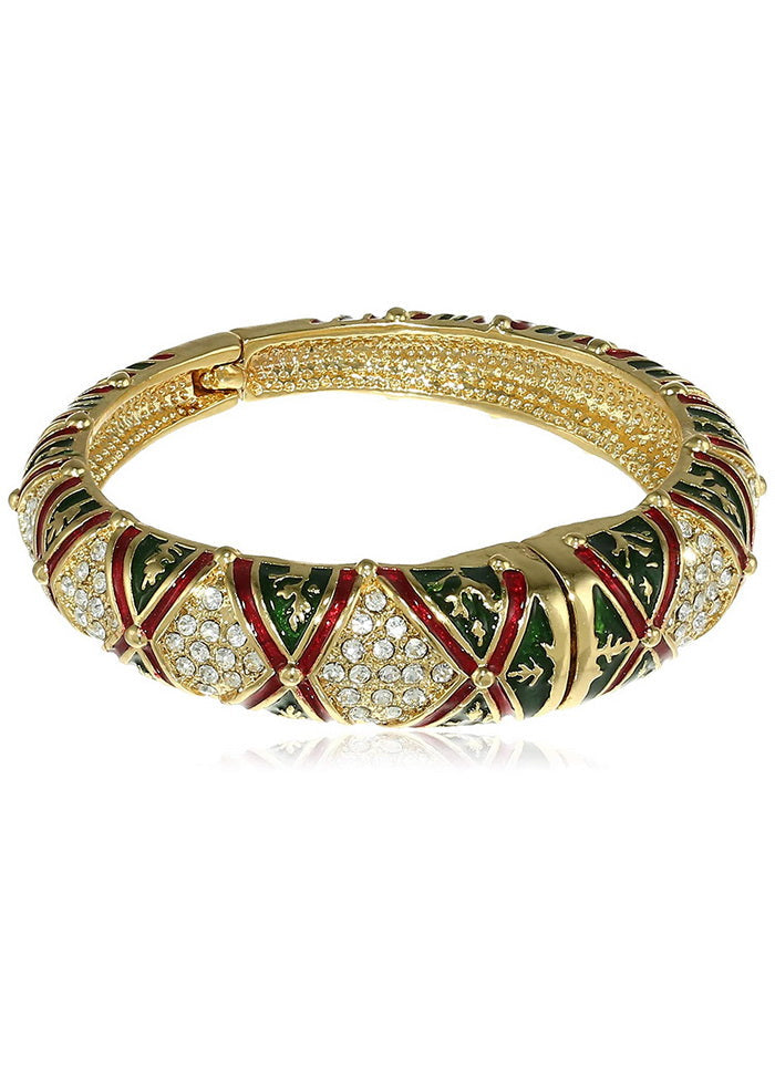 Estele Gold Plated Brass Crystal Bracelet - Indian Silk House Agencies