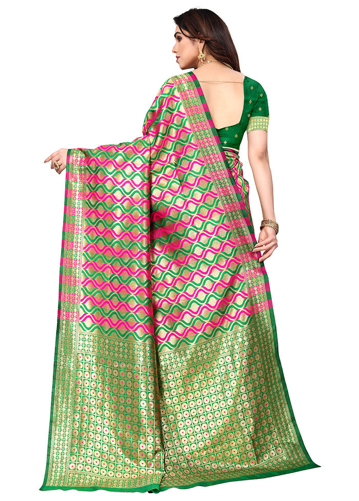 Rani Spun Silk Saree With Blouse Piece - Indian Silk House Agencies