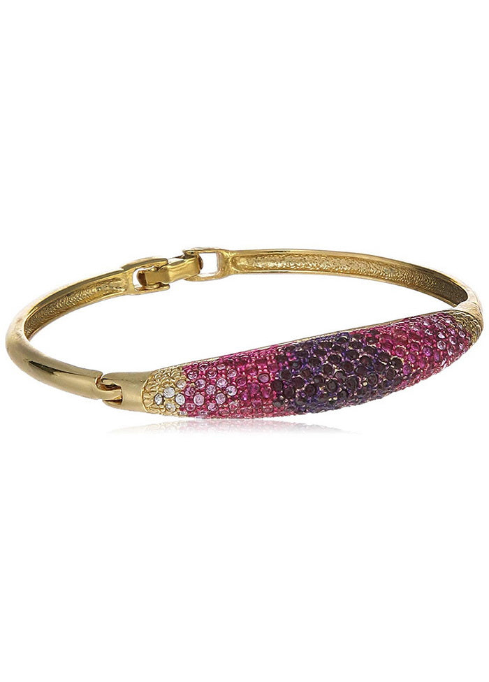 Estele Gold Plated Pear Twin Cuff Bracelet - Indian Silk House Agencies