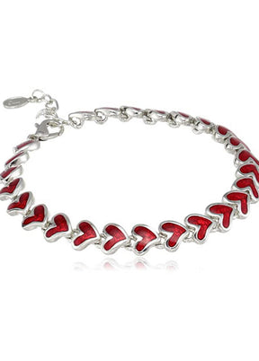 Estele Rhodium Plated Pink Bracelet - Indian Silk House Agencies