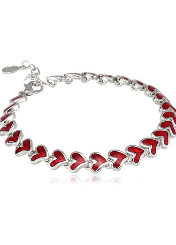 Estele Rhodium Plated Pink Bracelet - Indian Silk House Agencies