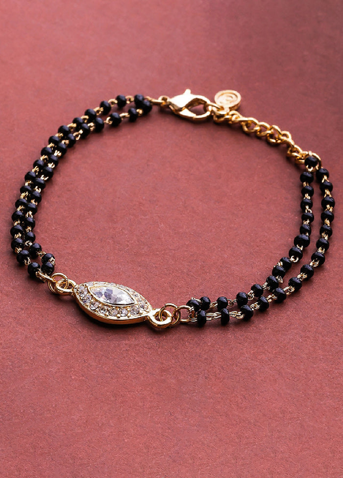 Gold Plated Radiance Evil Eye Shaped Mangalsutra Bracelet - Indian Silk House Agencies