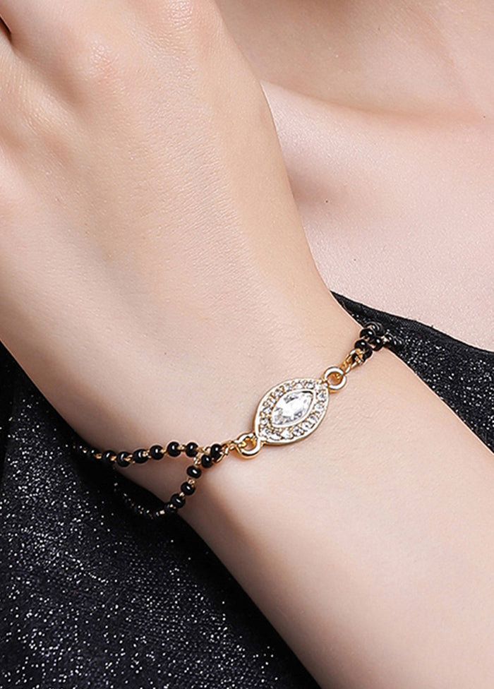 Gold Plated Radiance Evil Eye Shaped Mangalsutra Bracelet - Indian Silk House Agencies